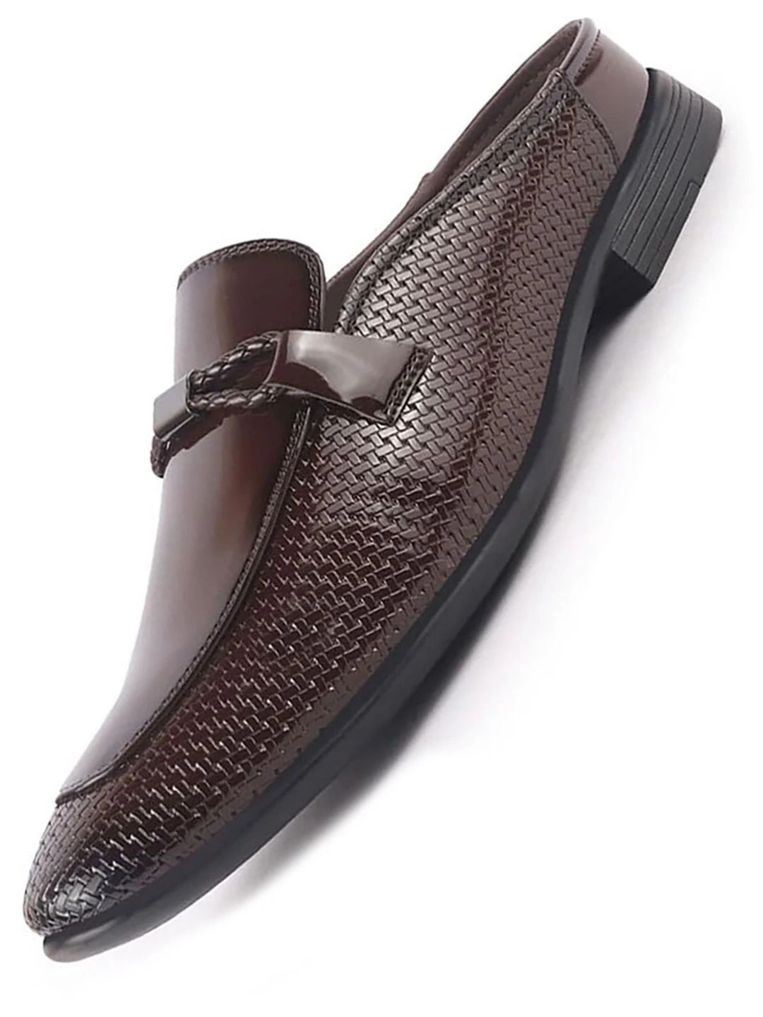FAUSTO Men Textured Formal Slip-Ons Shoes