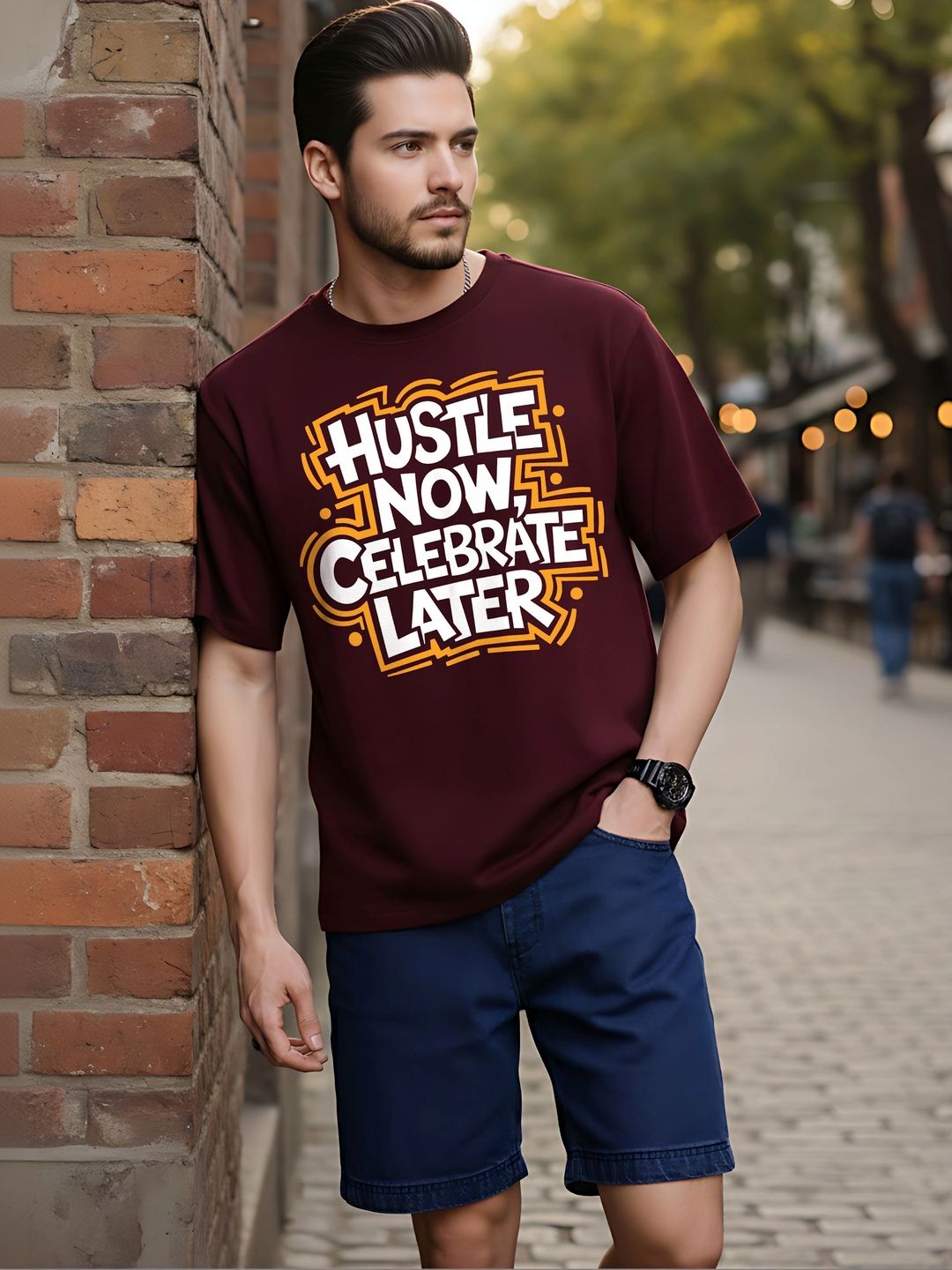 Moda Rapido Men Typography Printed T-shirt