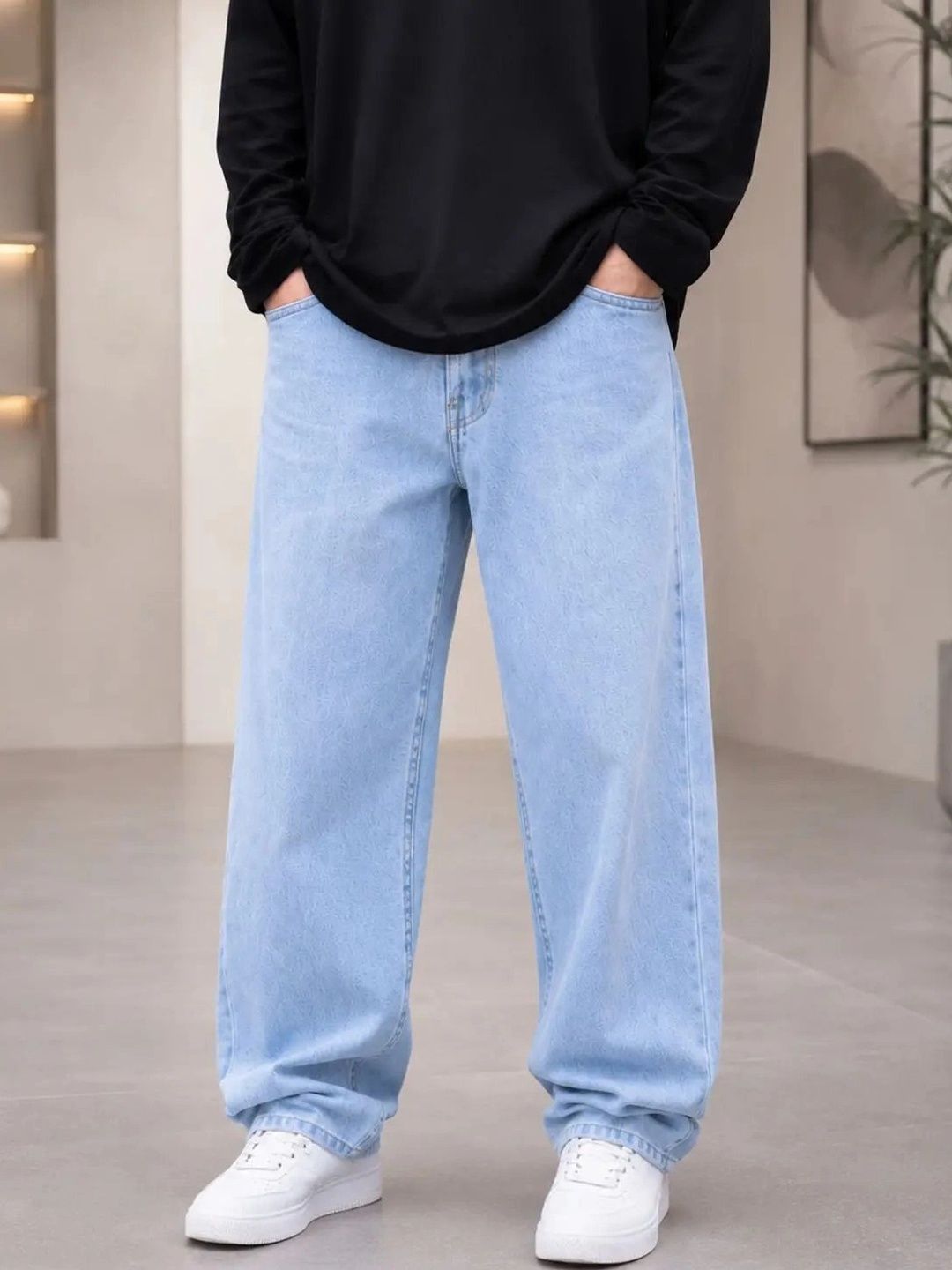 BREXX Men Jean Straight Fit Mid-Rise Stretchable Jeans