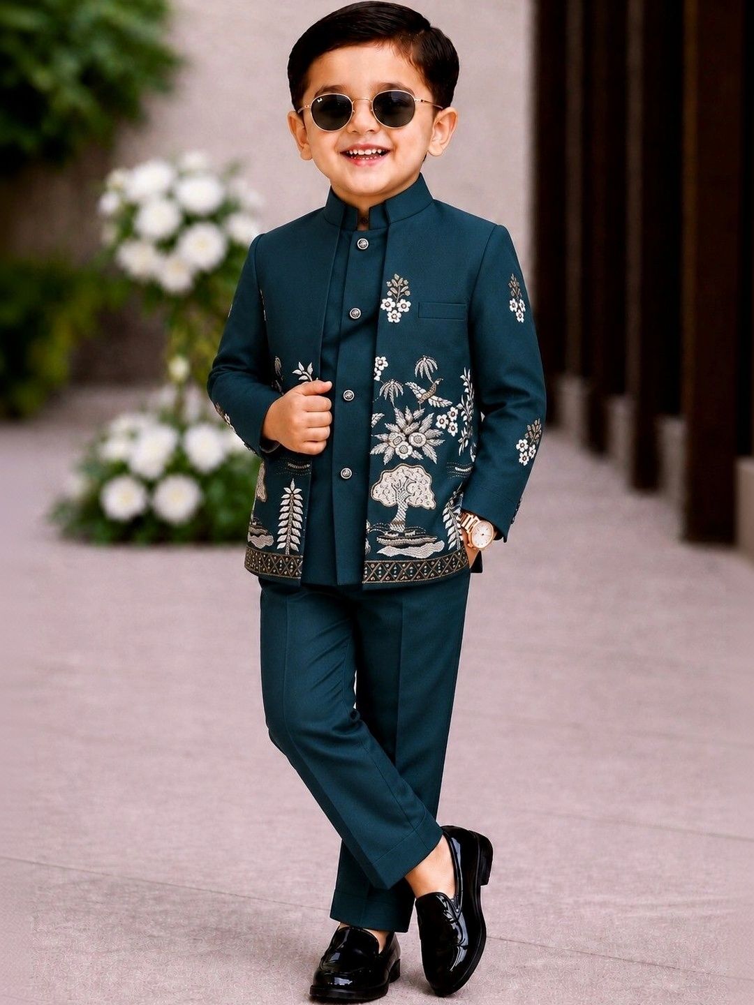 Elite Trend Traders Floral Embroidered Sherwani Set