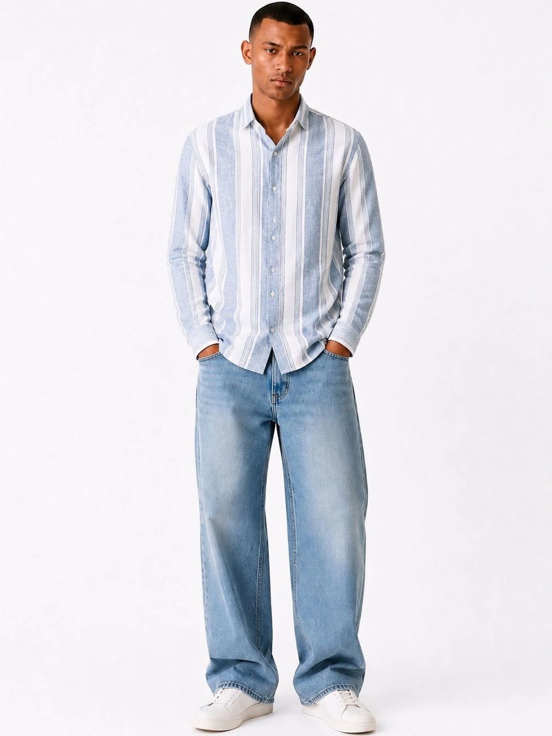THE OLD MONKEY CO Men Standard Striped Casual Shirt