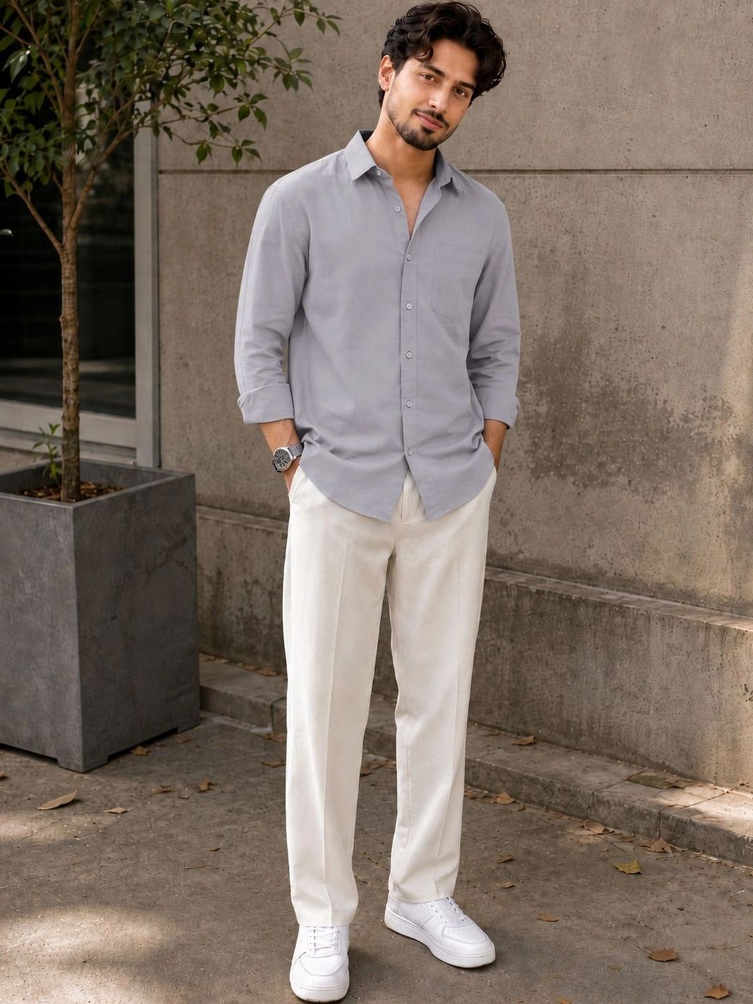 THE BIG ATTIRE Men Classic Casual Shirt