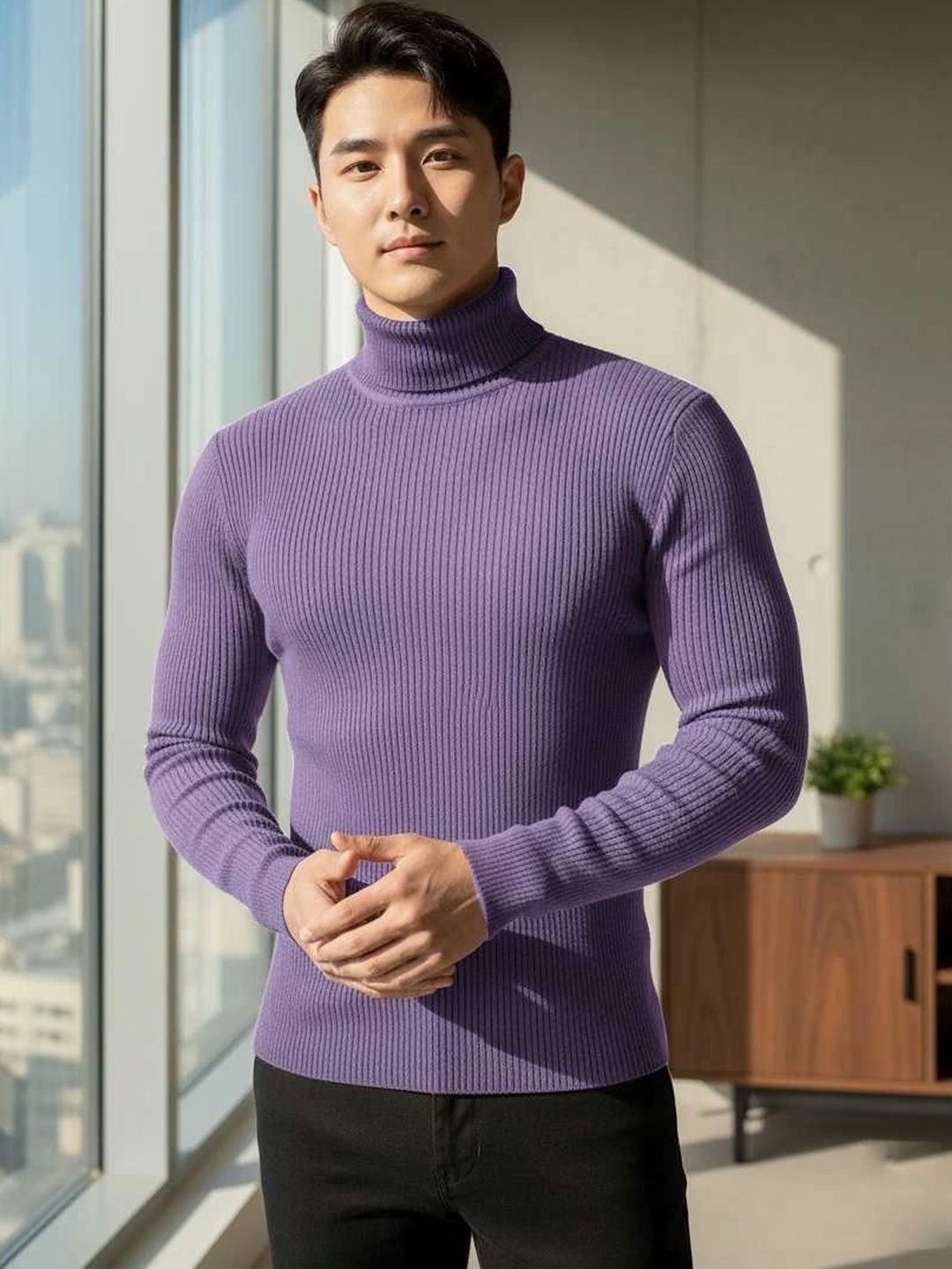 Badlook Men Ribbed Woollen Pullover