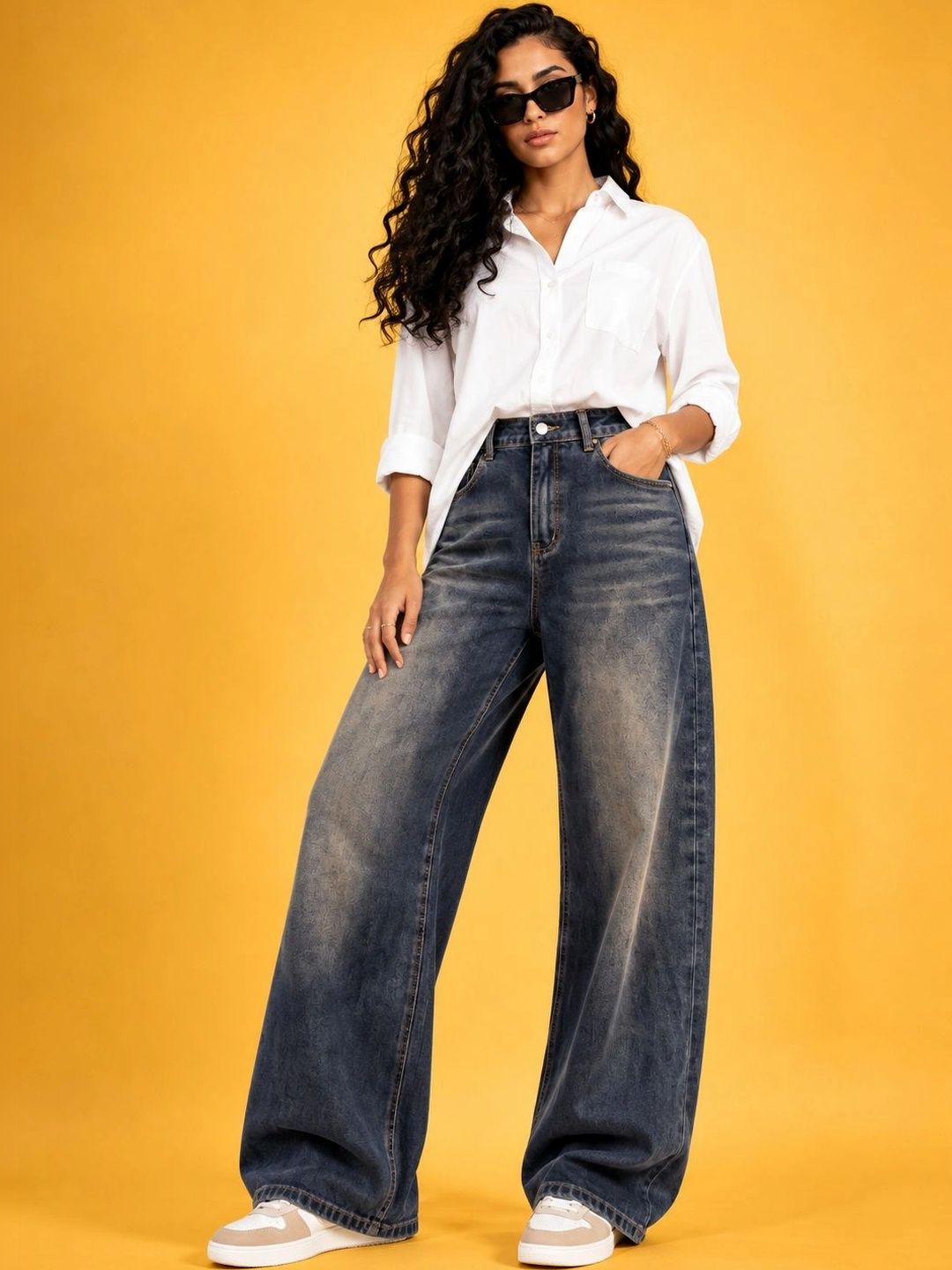 zayla Women Jean High-Rise Low Distress Light Fade Jeans