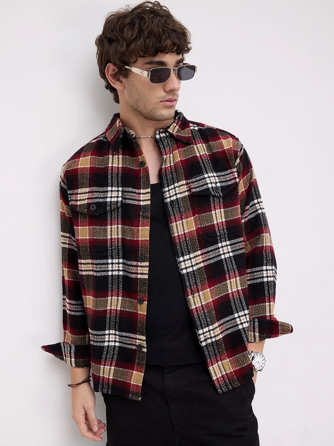 VASTRADO Men Classic Checked Casual Shirt