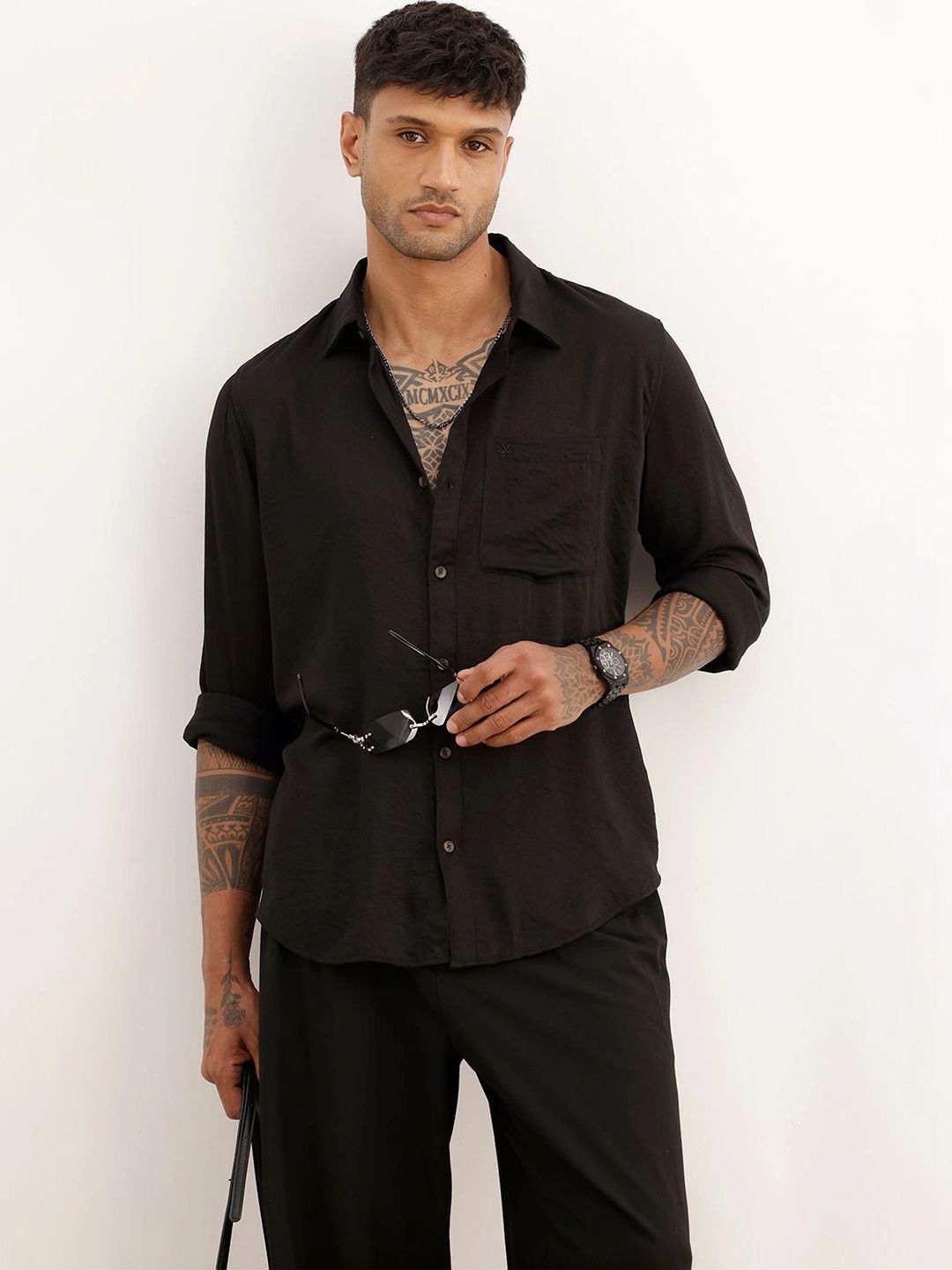 WROGN Men Slim Fit Casual Shirt