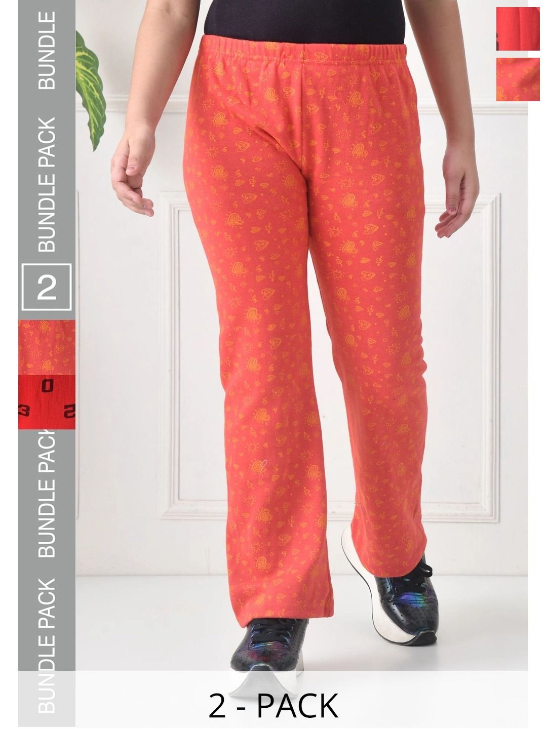 BAESD Girls 2 Printed Knitted Palazzos