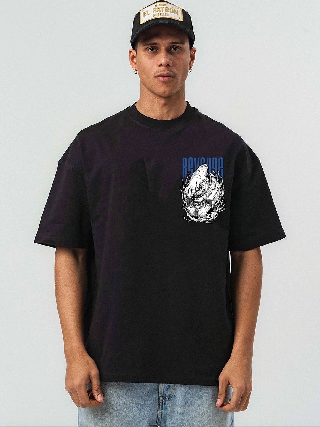 Mast & Harbour Men Printed Drop-Shoulder Sleeves T-shirt