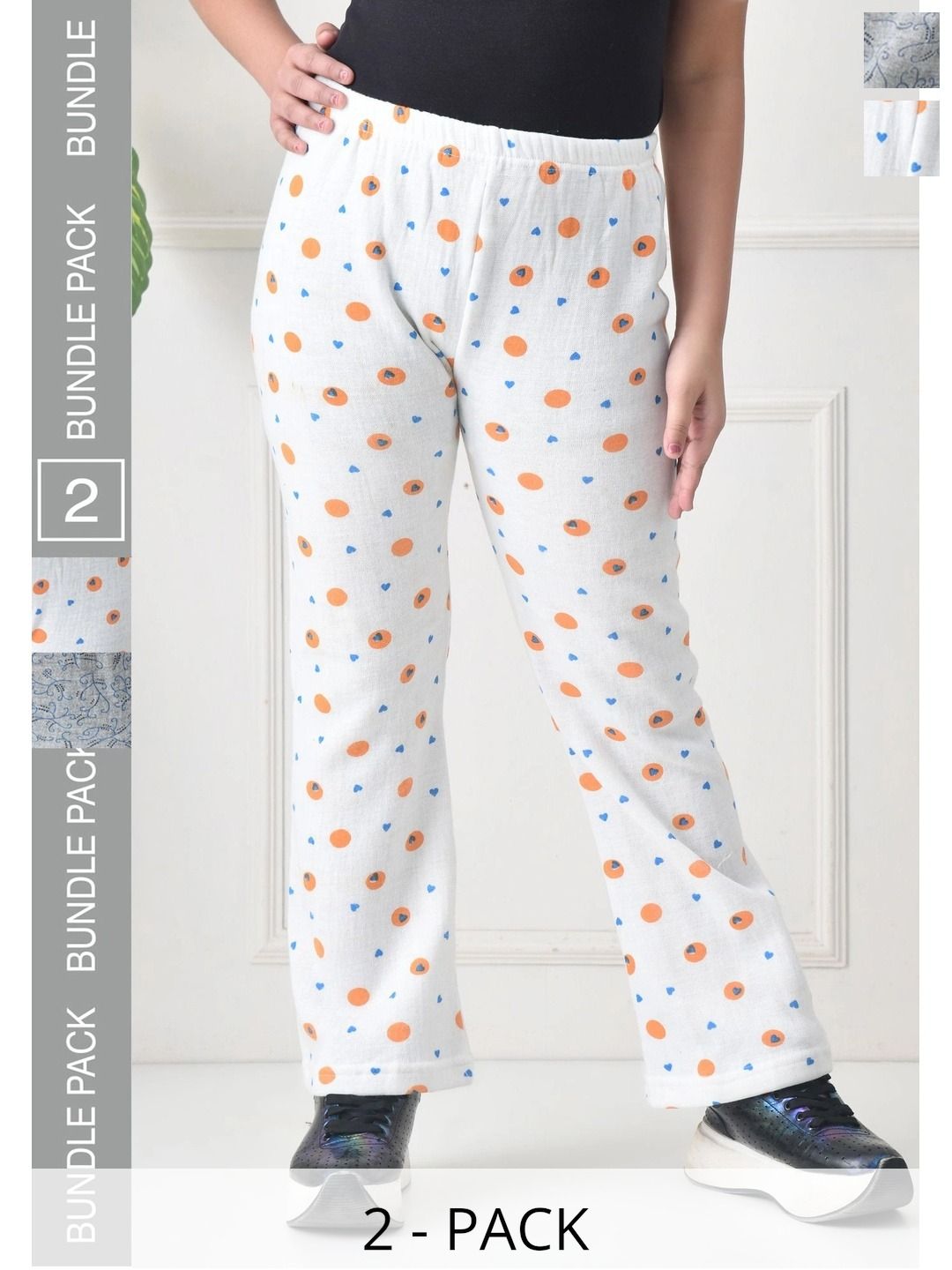 BAESD Girls 2 Printed Knitted Ethnic Palazzos