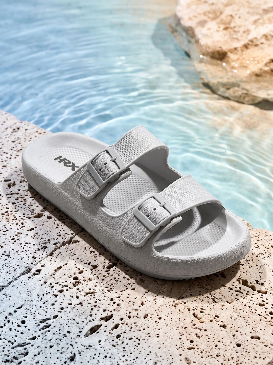 HRX by Hrithik Roshan Men Beige Rubber Sliders