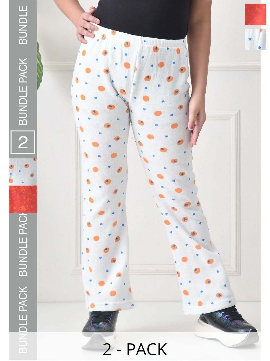 BAESD Girls 2 Printed Knitted Palazzos