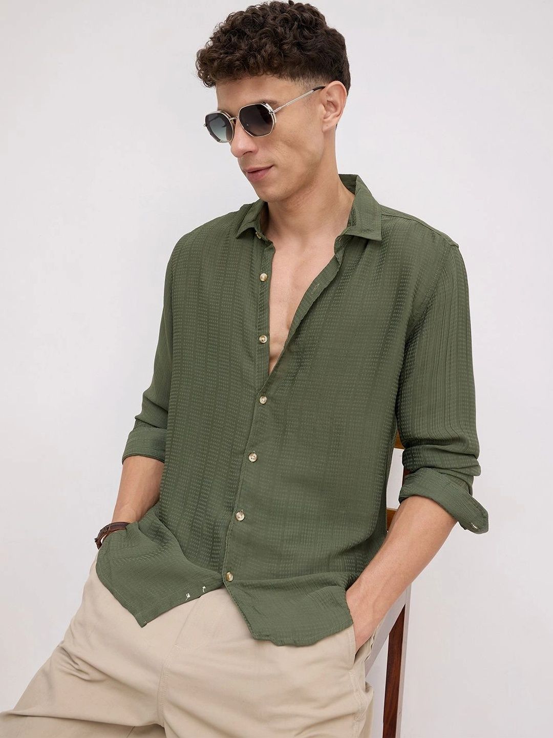 VASTRADO Men Classic Slim Fit Casual Shirt