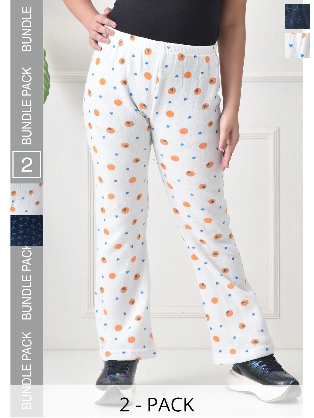 BAESD Girls 2 Printed Knitted Palazzos