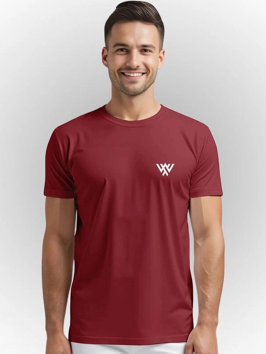 Warrior World Men Brand Logo Printed Pure Cotton T-shirt