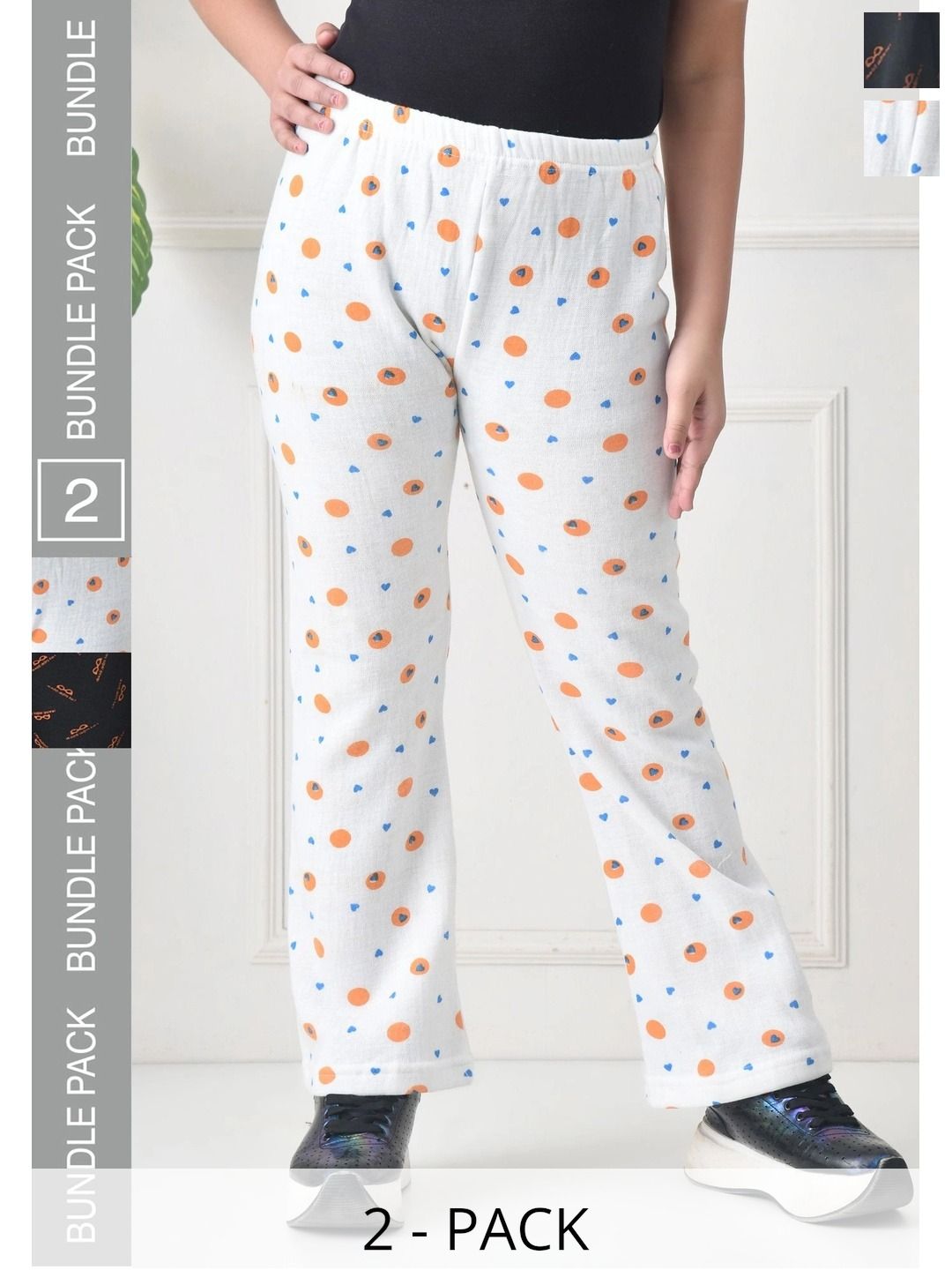 BAESD Girls 2 Printed Knitted Palazzos