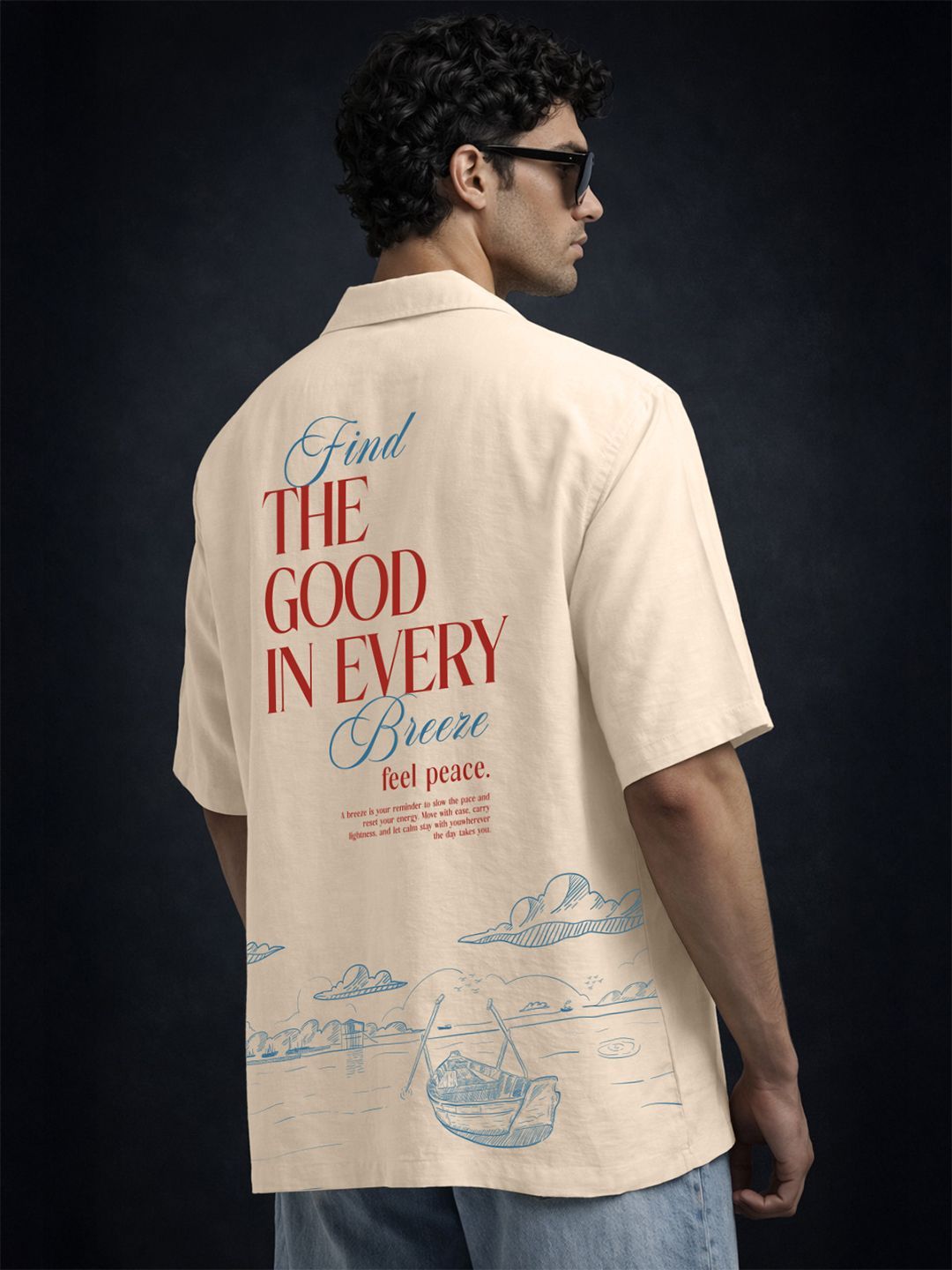 VEIRDO Oversized Camp Superhero Cotton Short Sleeves Fit Shirt