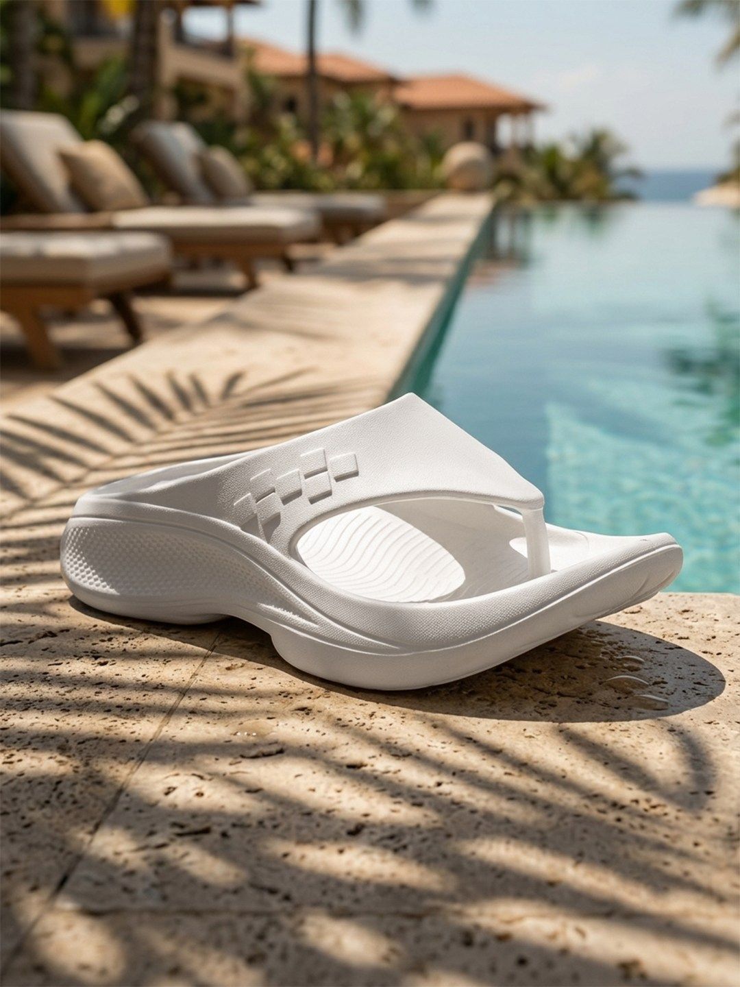 HRX by Hrithik Roshan Men Off White Thong Flip-Flops