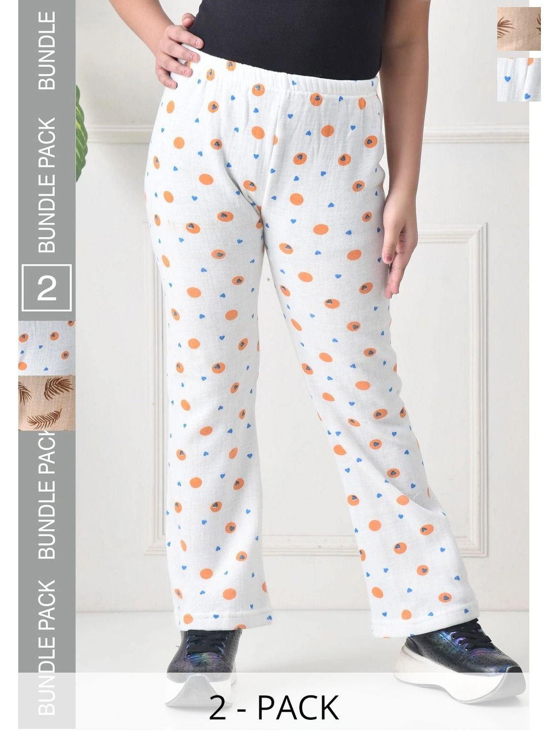 BAESD Girls 2 Printed Knitted Palazzos