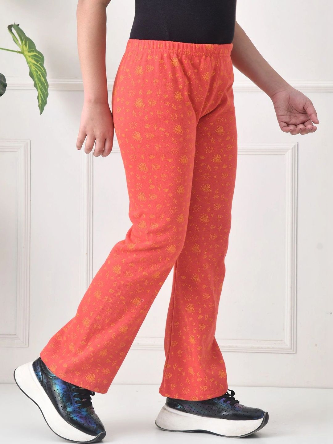 BAESD Girls Printed Knitted Palazzos