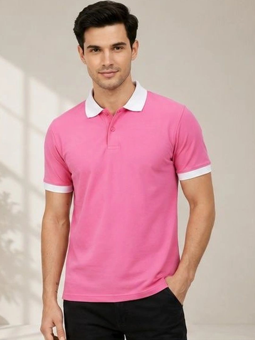 Roadster Men Polo Collar T-shirt