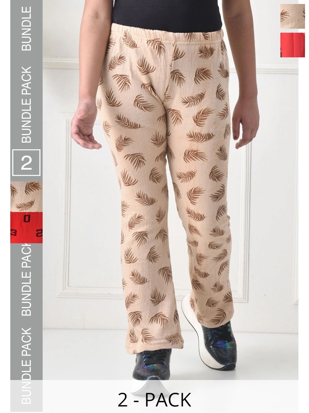 BAESD Girls 2 Printed Knitted Palazzos