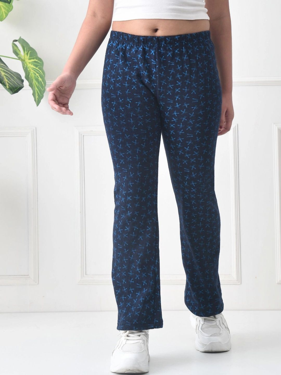 BAESD Girls Printed Knitted Palazzos