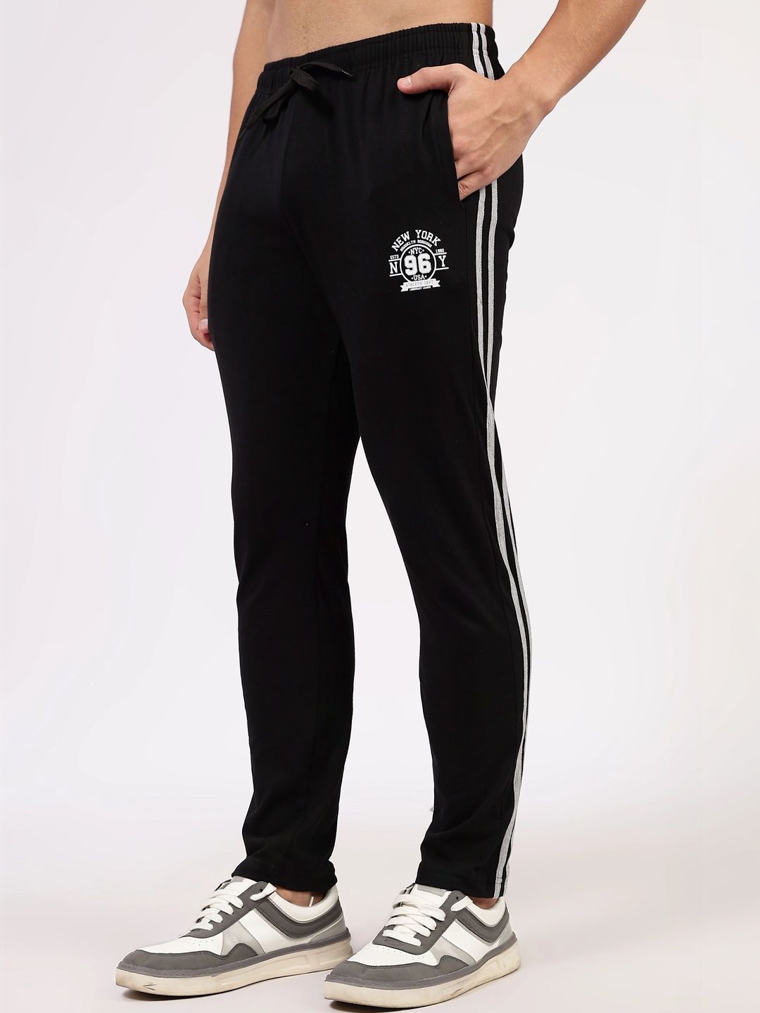 24 Street Men Straight Fit Brand Logo Training Joggers
