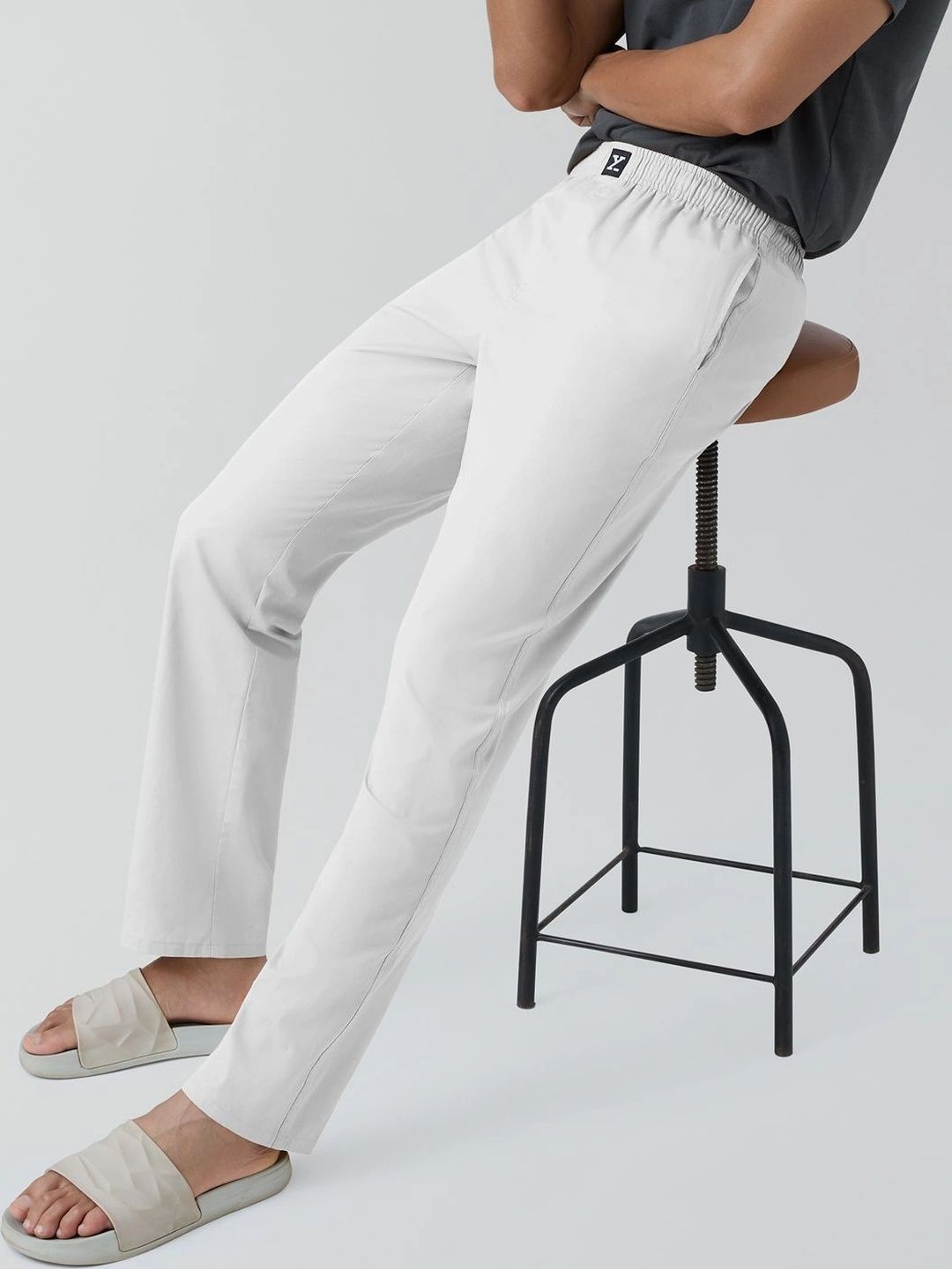 XYXX Solid Mid-Rise Cotton Lounge Pants