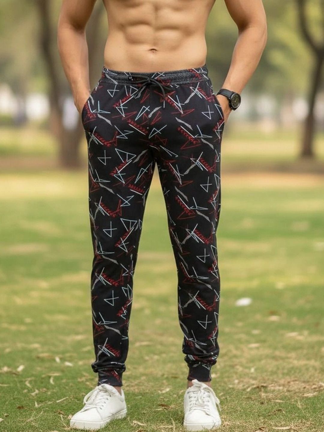 24 Street Men Jogger Mid-Rise Printed Jeans