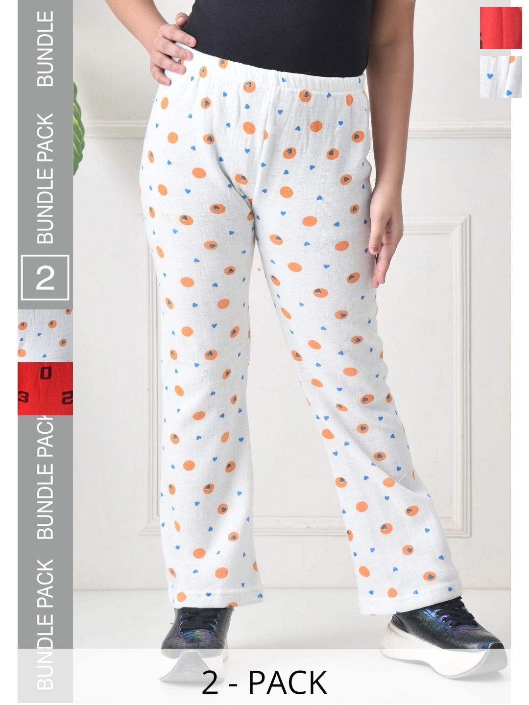 BAESD Girls 2 Printed Knitted Palazzos
