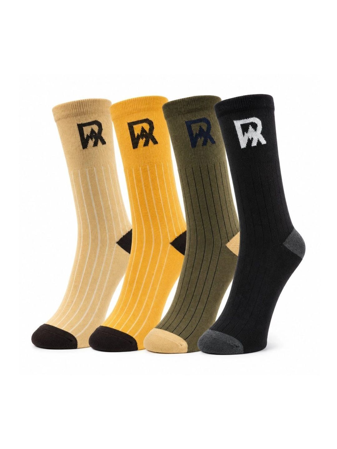 Roadster Men Pack of 4 Cotton Blend Assorted Striped Above Ankle Socks