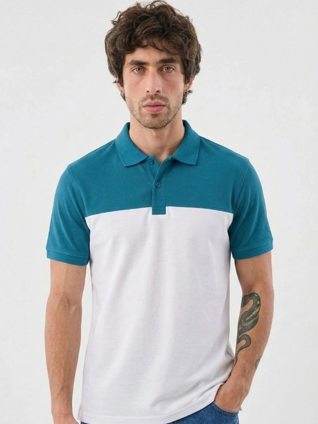 Kook N Keech Men Colourblocked Polo Collar T-shirt