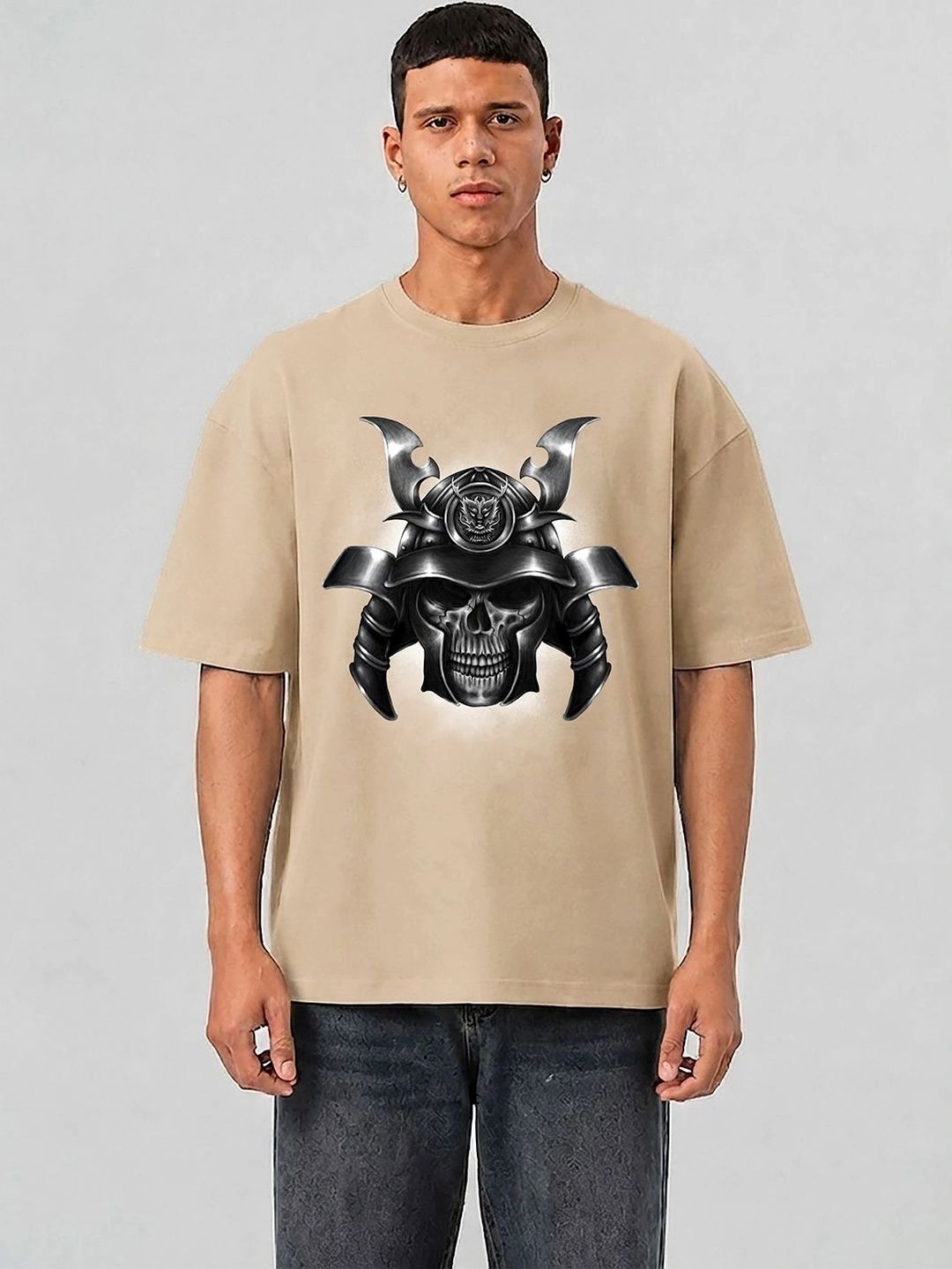 Mast & Harbour Men Printed Drop-Shoulder Sleeves T-shirt