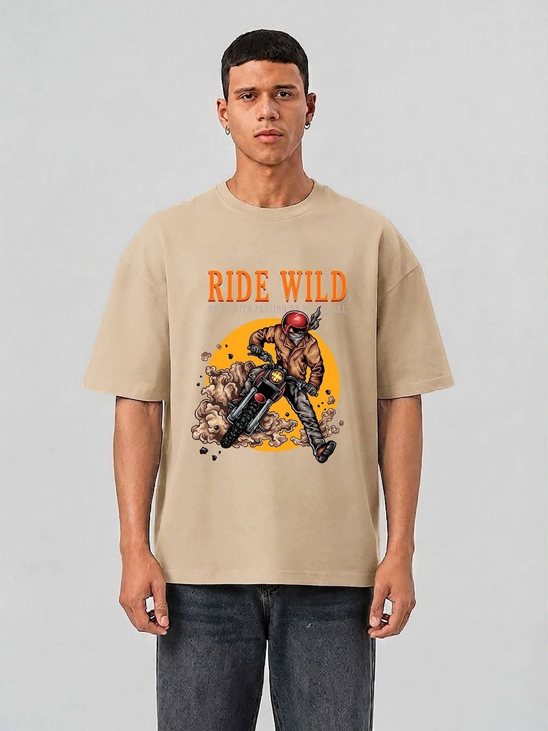 Mast & Harbour Men Printed Drop-Shoulder Sleeves T-shirt