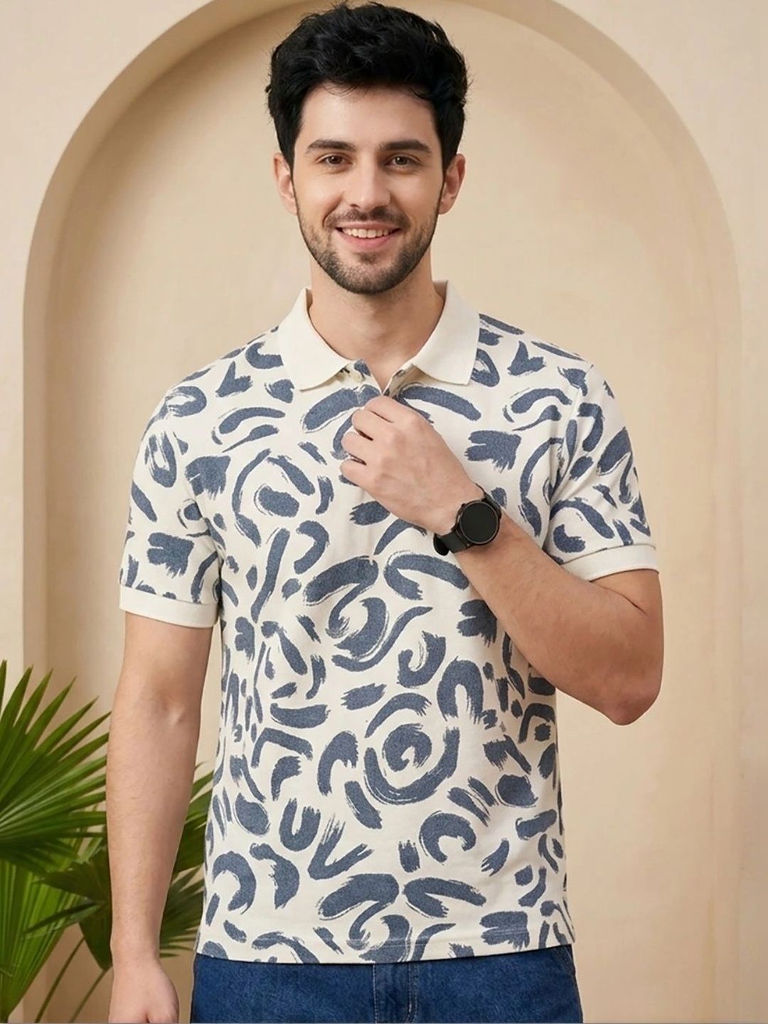 Kook N Keech Men Printed Polo Collar T-shirt