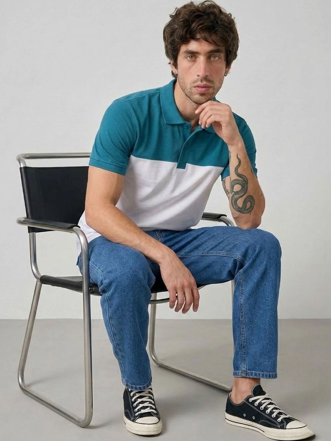 Kook N Keech Men Colourblocked Polo Collar T-shirt
