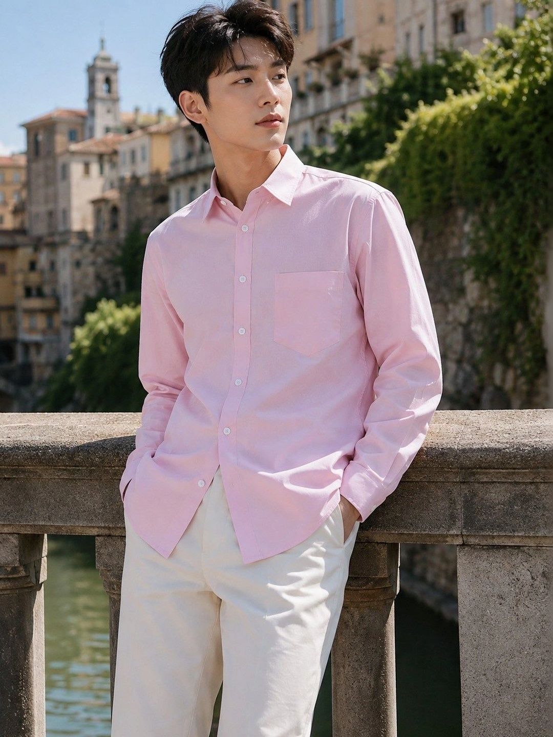 BAESD Men Premium Slim Fit Casual Shirt