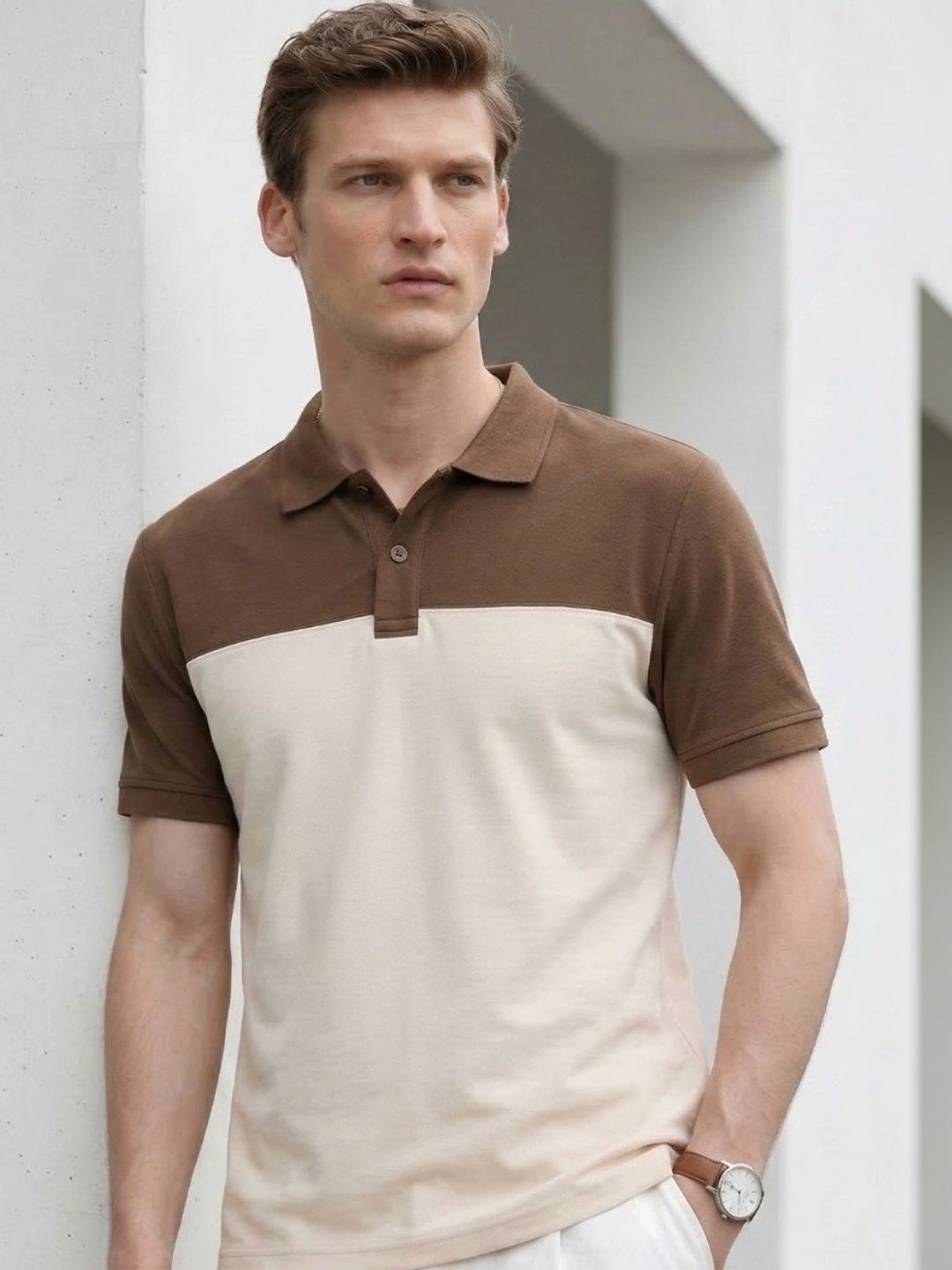 Kook N Keech Men Colourblocked Polo Collar T-shirt