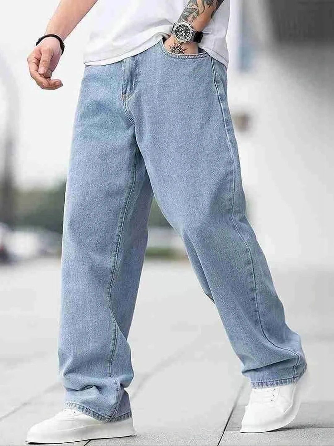 UNIFAV FASHION Men Boyfriend Fit Mid-Rise Jeans