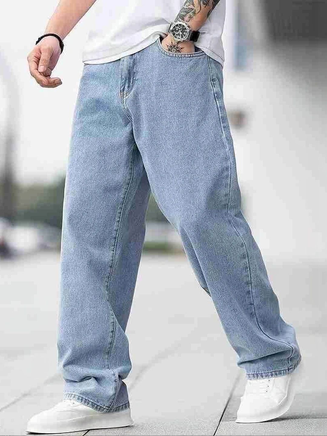 UNIFAV FASHION Men Boyfriend Fit Mid-Rise Jeans