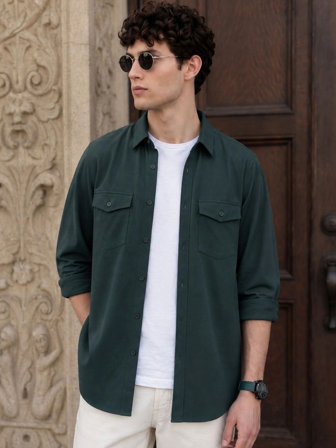 VEIRDO Cotton Long Sleeves Shirt