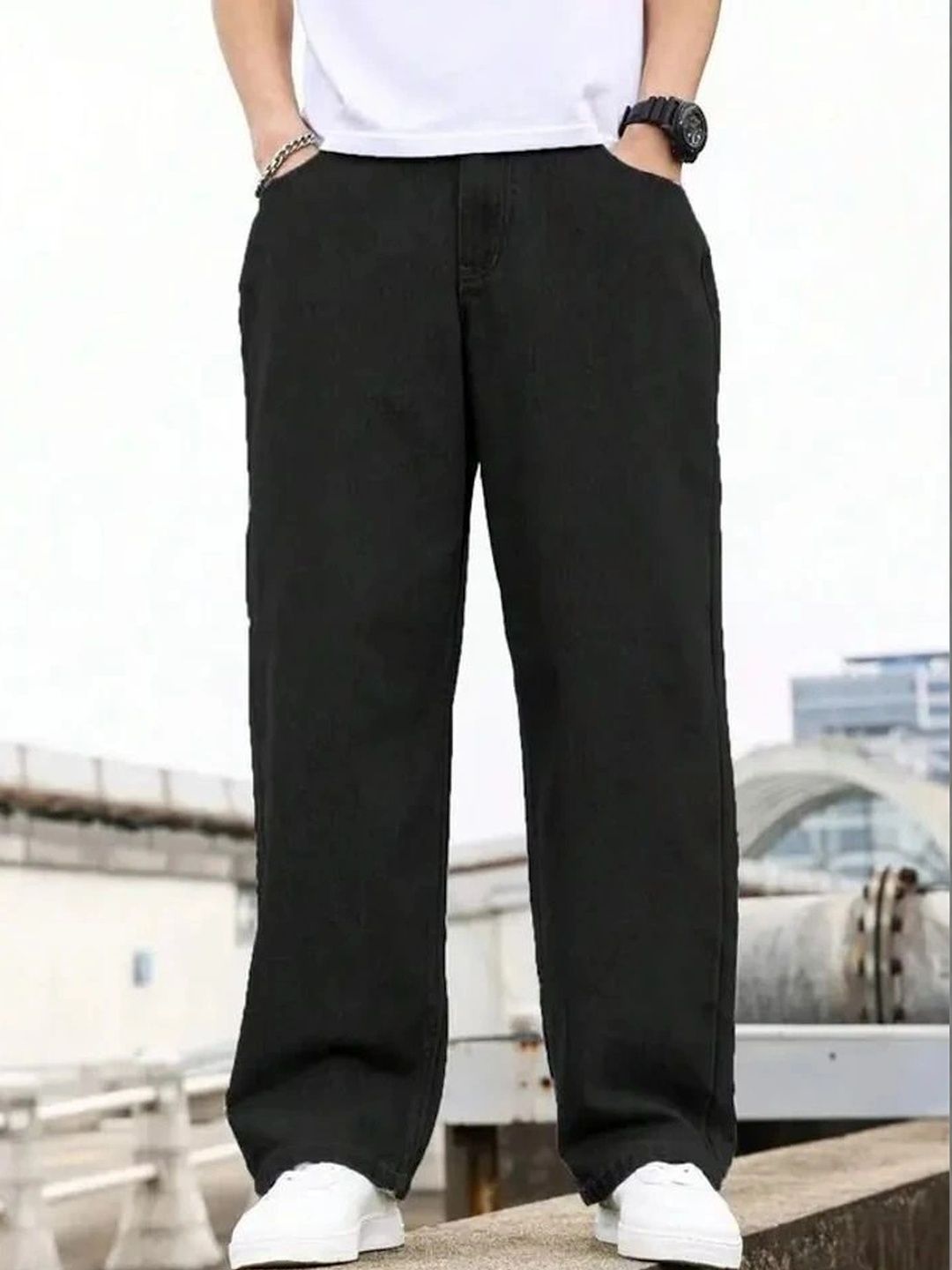 UNIFAV FASHION Men Boyfriend Fit High-Rise Jeans