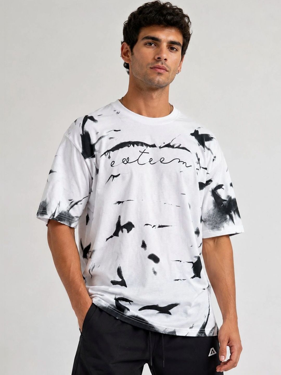 AEMA Men Tie and Dye Relaxed Fit T-shirt
