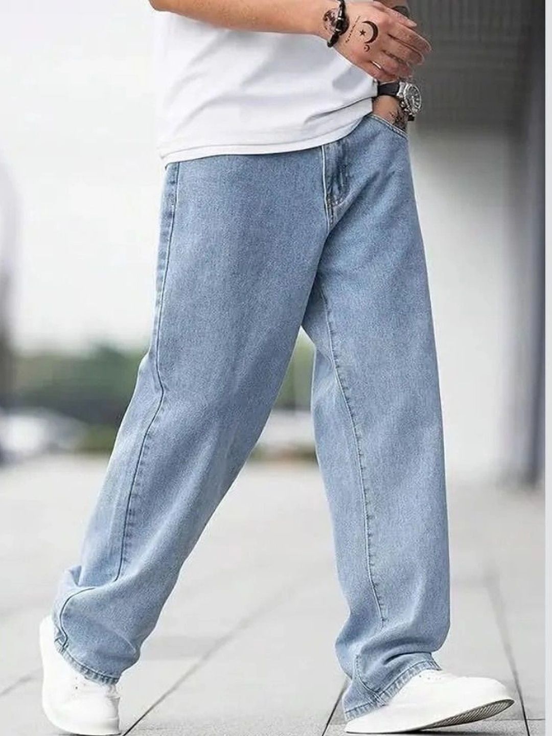 UNIFAV FASHION Men Straight Fit Mid-Rise Jeans