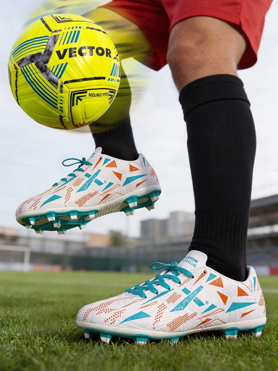 VECTOR X Trigger 3D textured Synthetic leatherTPU Sole Football Shoes