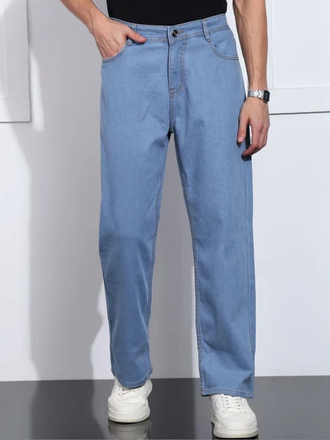 UNIFAV FASHION Men Boyfriend Fit Mid-Rise Jeans