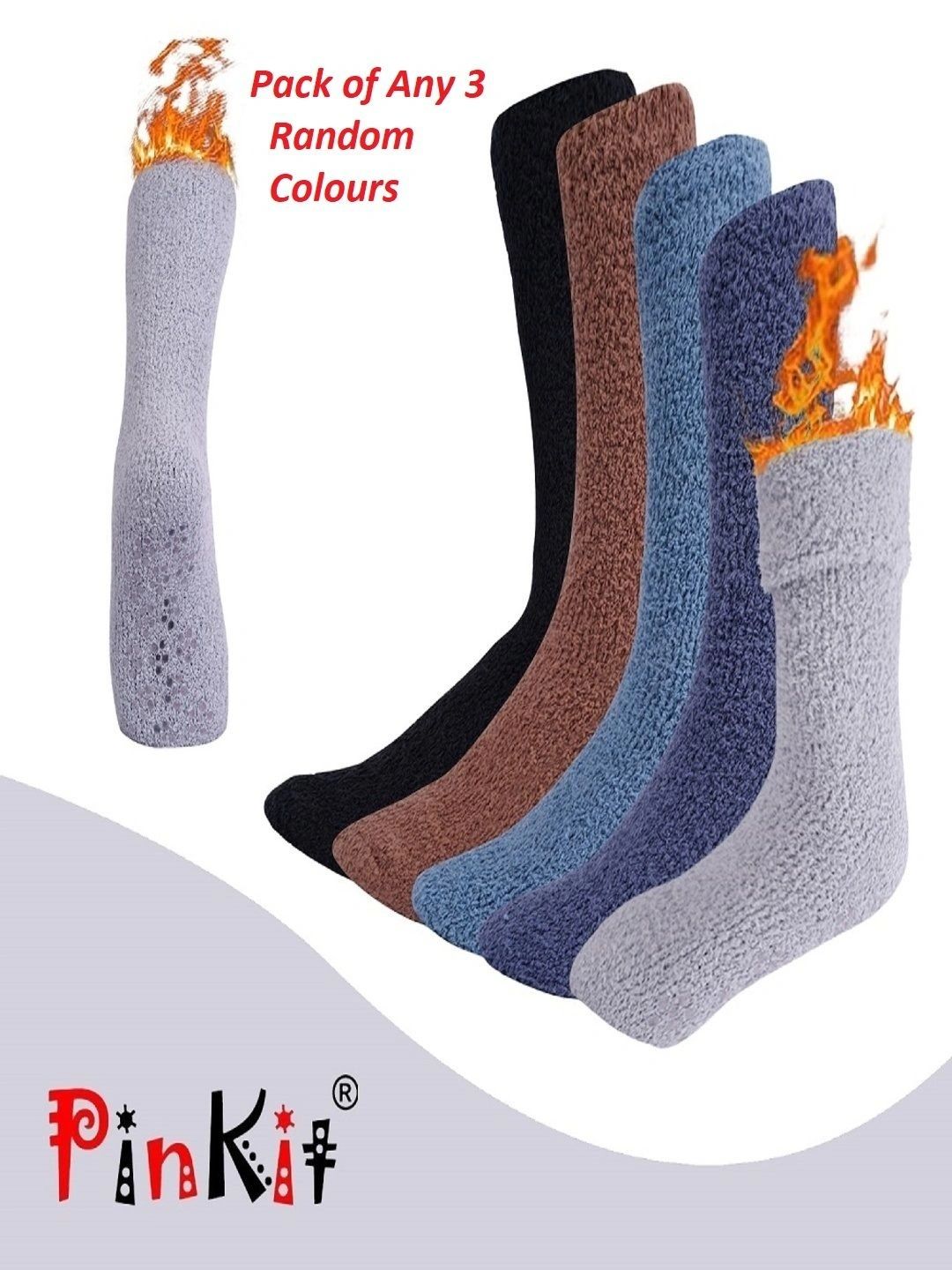 PinKit Men Pack of 3 Assorted Calf Length Socks