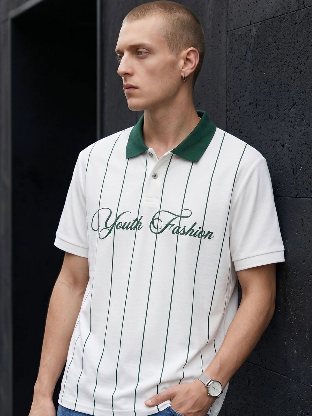 Kook N Keech Men Striped Polo Collar T-shirt