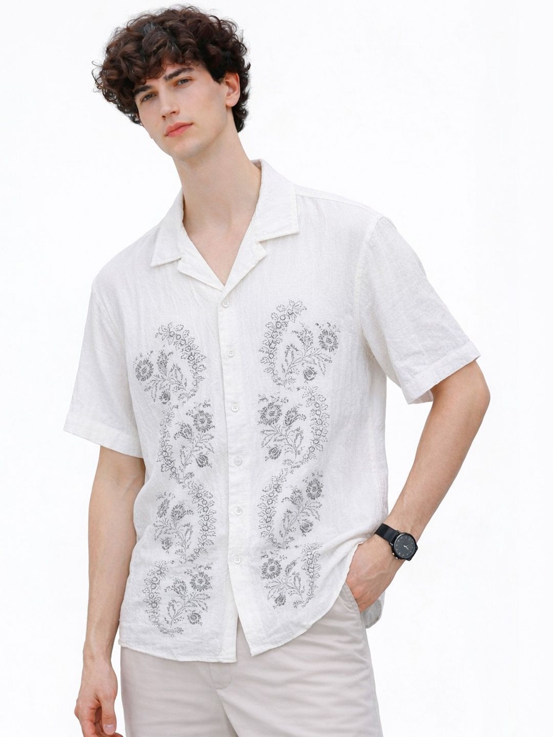 Mast & Harbour Men Relaxed Floral Printed Casual Shirt