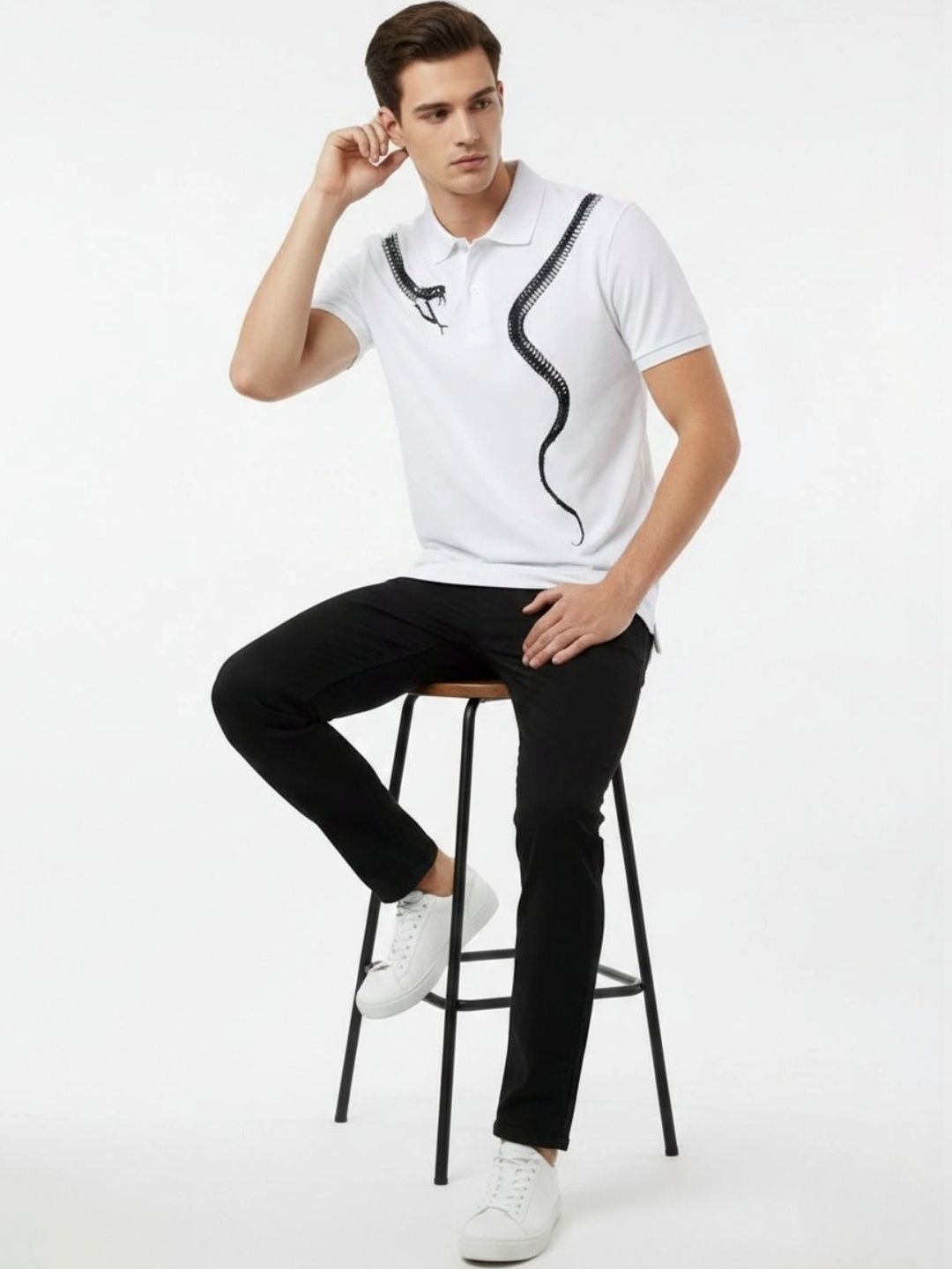 Kook N Keech Men Printed Polo Collar T-shirt